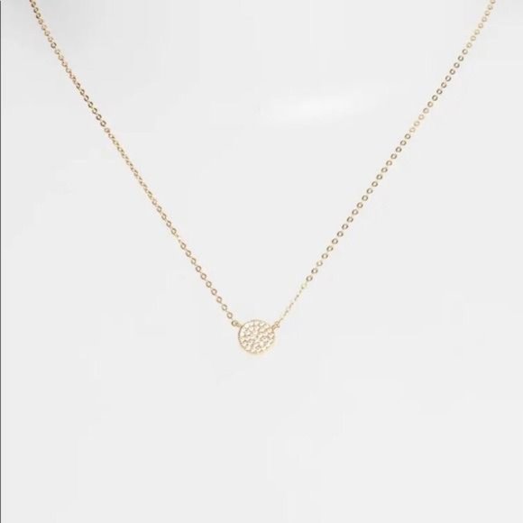 Nordstrom Pavé Disc Pendant Necklace - Gold | 18k gold plated pendant circle - Picture 2 of 5